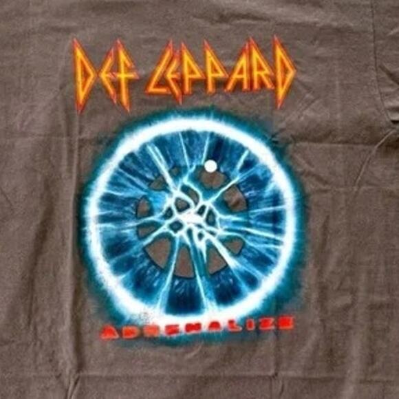 Def Leppard Vintage Style Adrenalize Short Sleeve Unisex TShirt CrewNeck L Brown - Picture 13 of 15